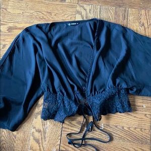 Sheer black chiffon blouse